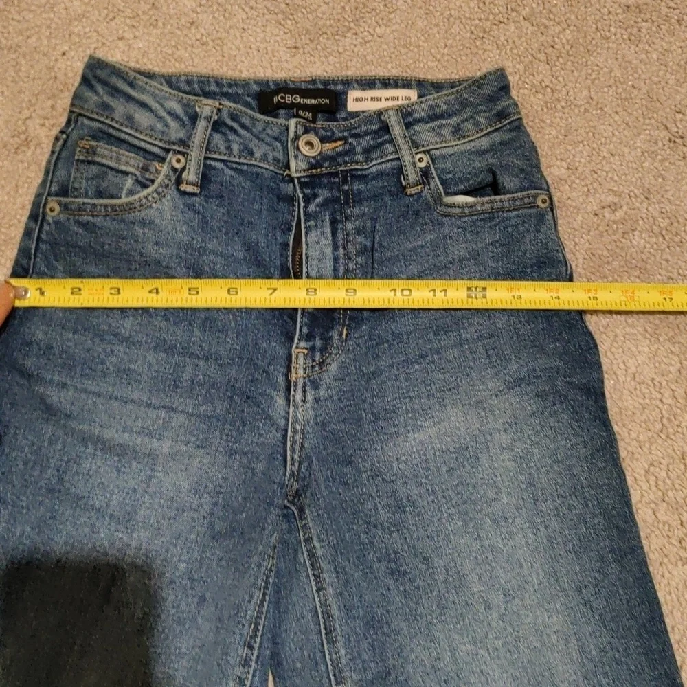 BCBGeneration High Rise Wide Leg Blue Denim Jeans 0/24 Y2K Cottagecore Vintage